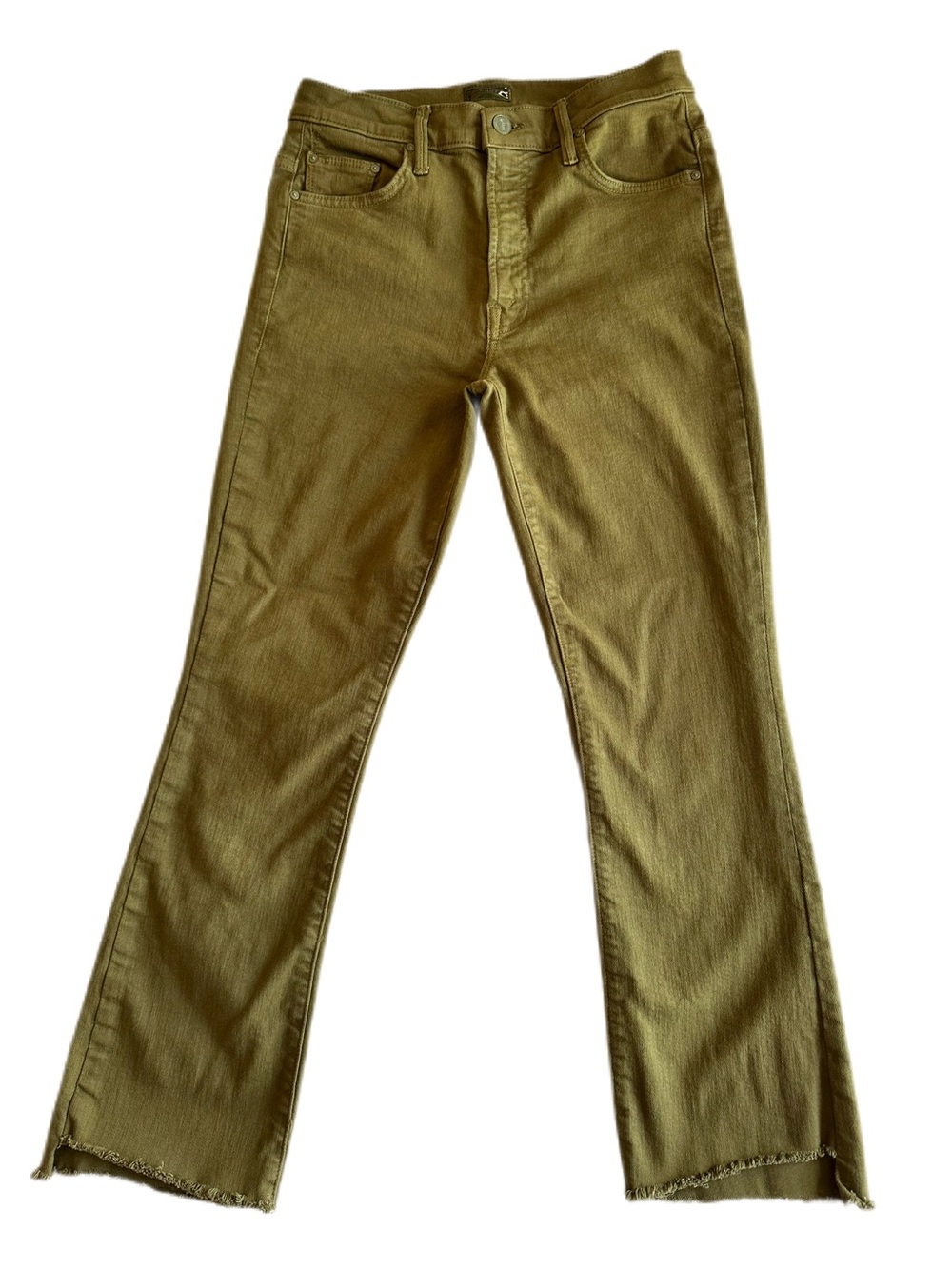 MOTHER The Insider Crop Step Fray Play Date Fir Green Jeans Size 28